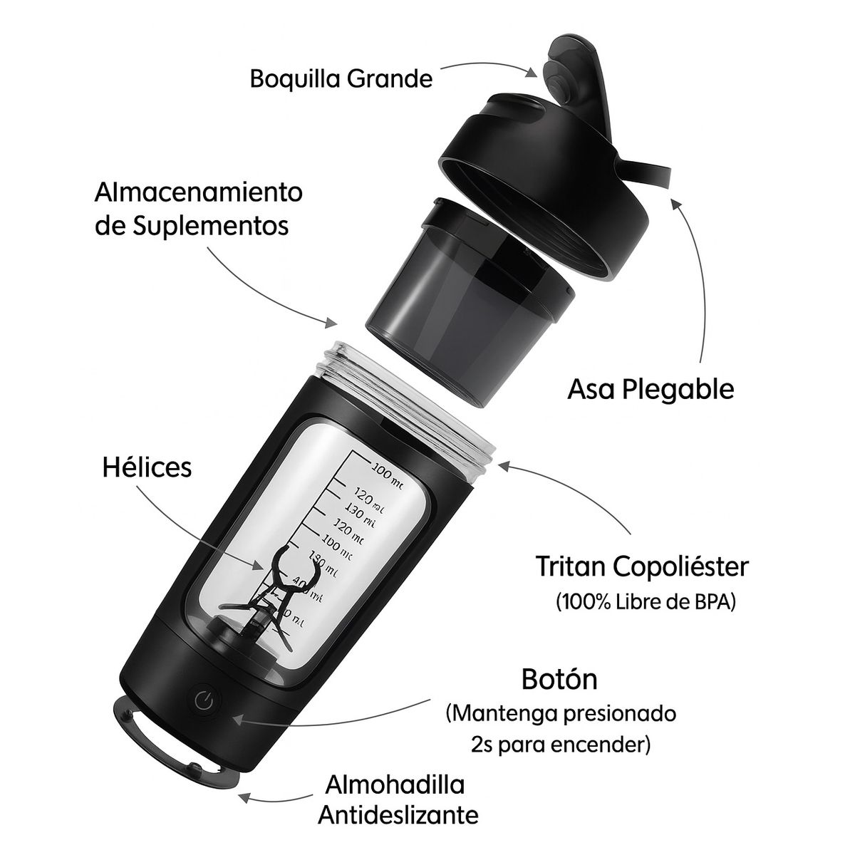 GENERICO - Shaker Premium Electrico 650 ML