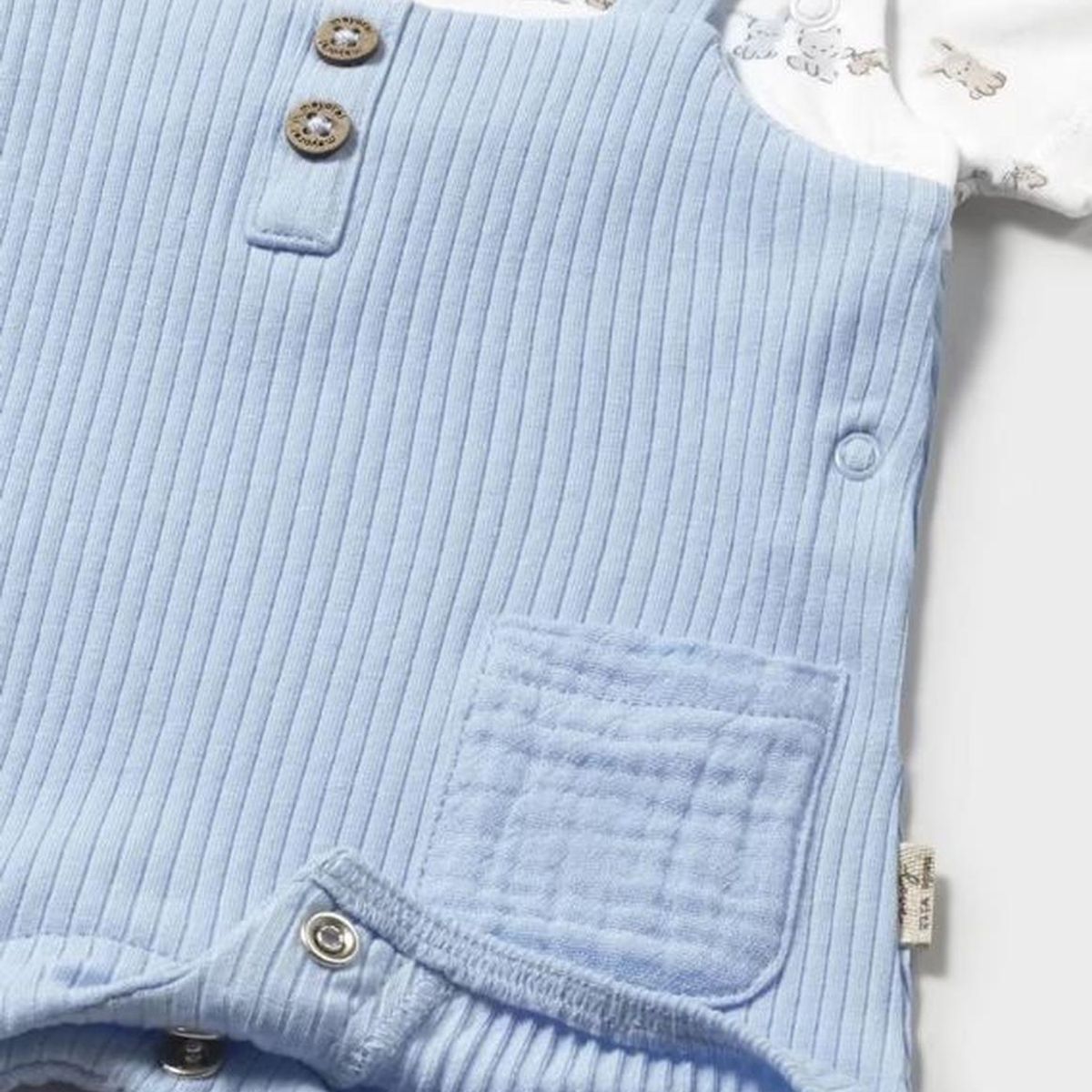 MAYORAL - Enterito corto con peto simulado estampado