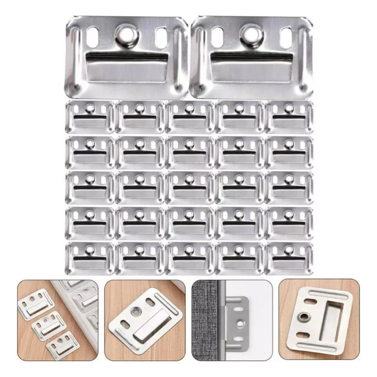KINDA NICE - 100 Pcs Clips Montaje De Placa De Pared De Acero Inoxidable