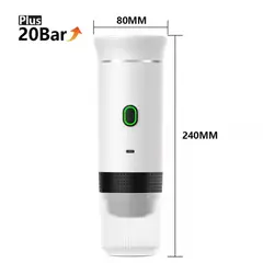 GENERICO - Cafetera Portatil Espresso 3 en1 con Capsulas 120ml Inalambrica Blanca