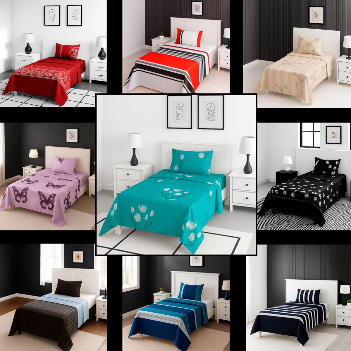 ARMONIA - Juego de sábanas 1½ 144 hilos Juego diseño 765 básicas ropa de cama 7EF