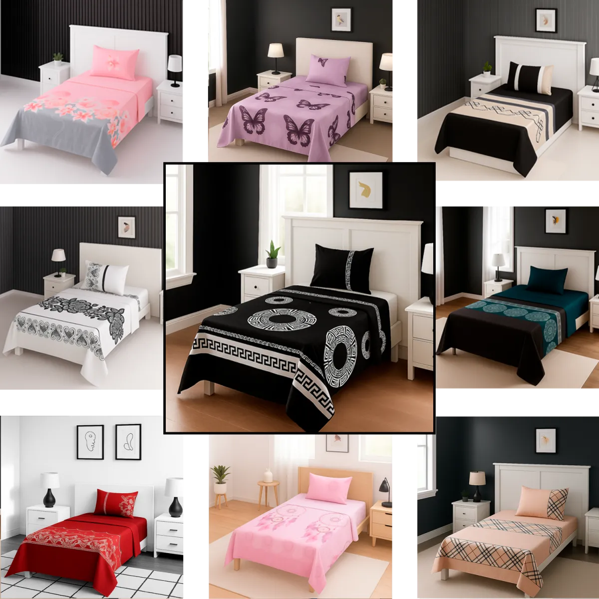 ARMONIA - Sábanas 1½ plazas 144 hilos Juego edición 772 clásicas ropa de cama 7EF