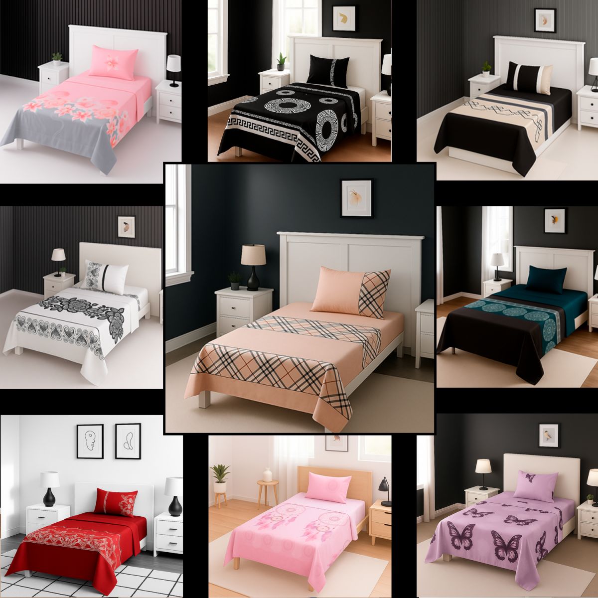 ARMONIA - Set de sábanas 1½ 144 hilos diseño 776 classic para dormitorio