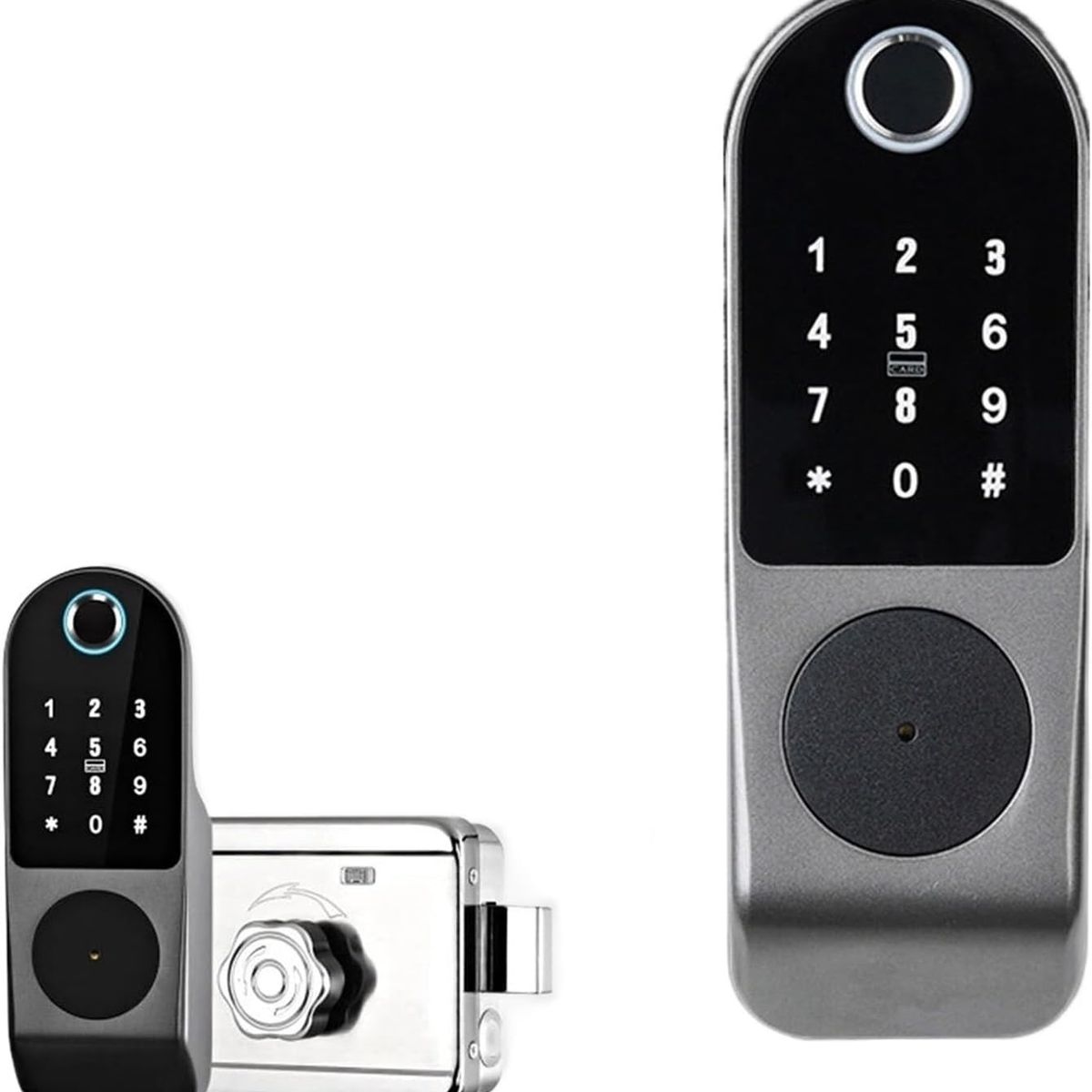 KUANGYE - Cerradura inteligente WIFI Tuya Smart Huella Digital Chapa de seguridad Con mando distancia y llave