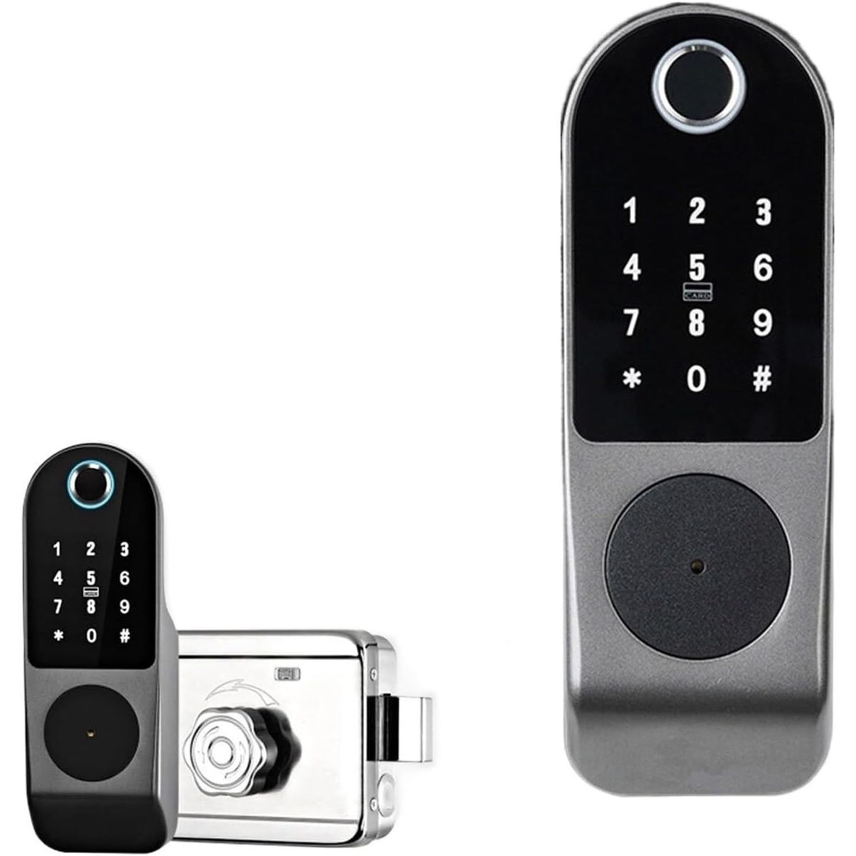 KUANGYE - Cerradura inteligente WIFI Tuya Smart Huella Digital Chapa de seguridad Con mando distancia y llave