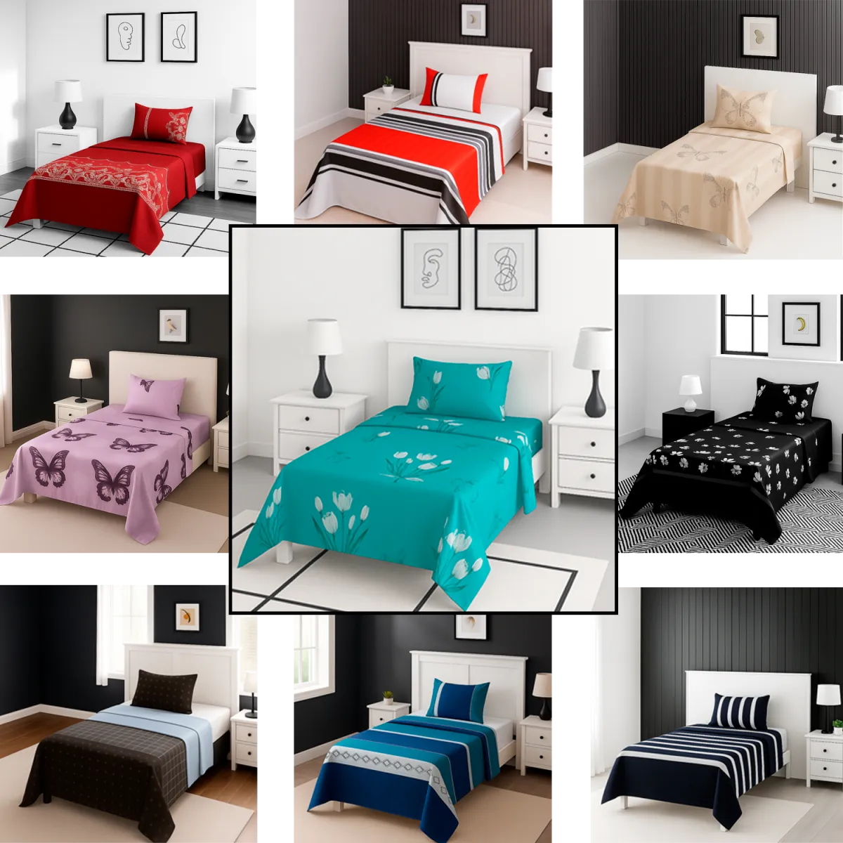 ARMONIA - Juego de sábanas 1½ 144 hilos Juego diseño 765 básicas ropa de cama 7EF