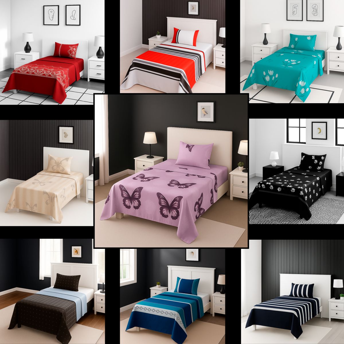 ARMONIA - Set de sábanas 1½ 144 hilos diseño 770 classic ropa de cama 7EF