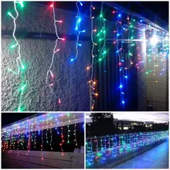 GENERICO - Cascada Multicolor 300 Led Cubre 5.3 Metros Navidad Decoracion