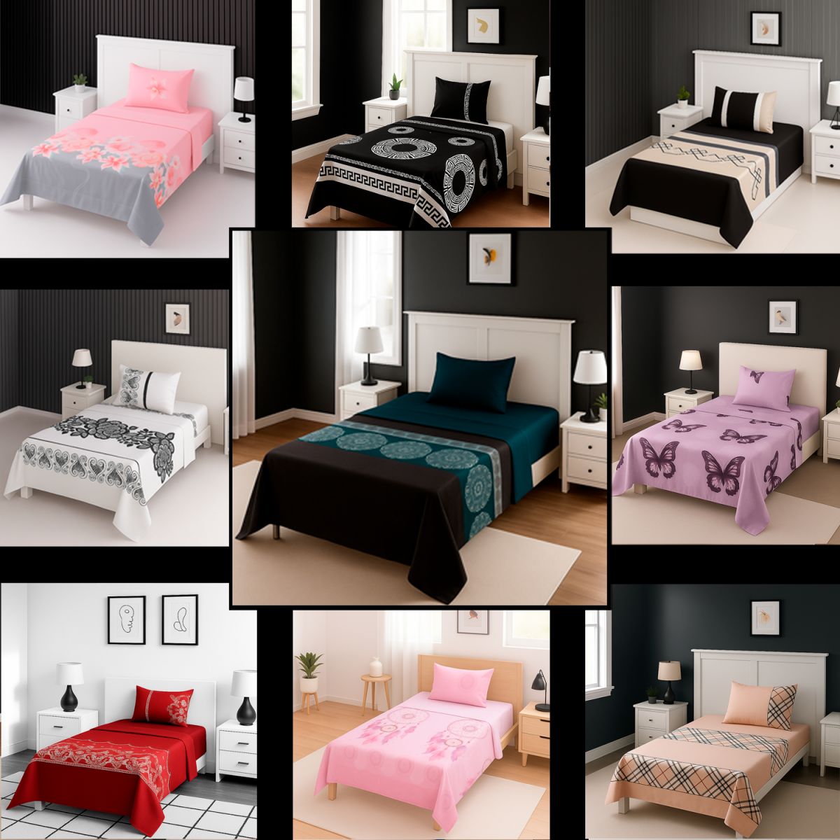 ARMONIA - Set de sábanas 1½ 144 hilos diseño 770 classic ropa de cama 7EF