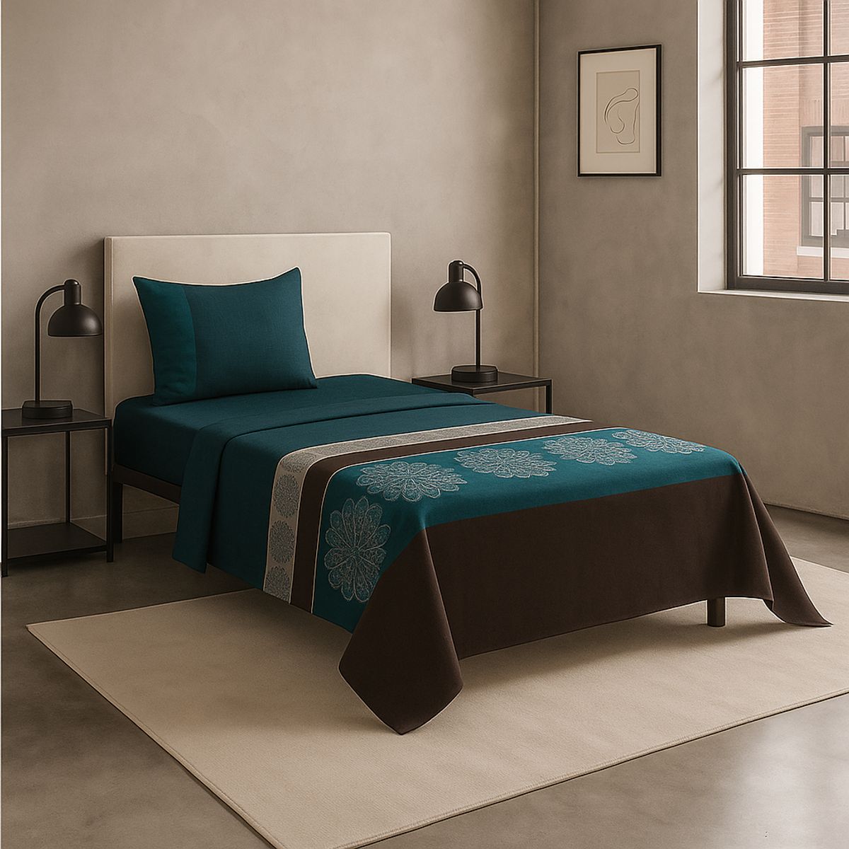 ARMONIA - Set de sábanas 1½ 144 hilos diseño 776 classic para dormitorio