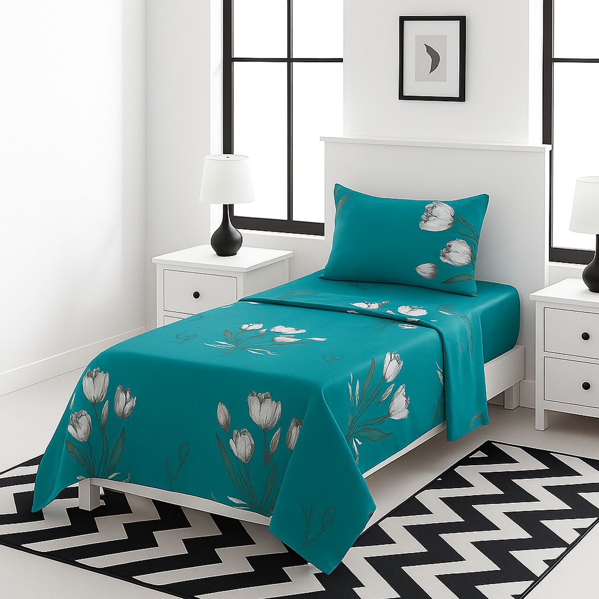 ARMONIA - Sábanas 1½ plazas 144 hilos Juego diseño 765 clásicas para hogar