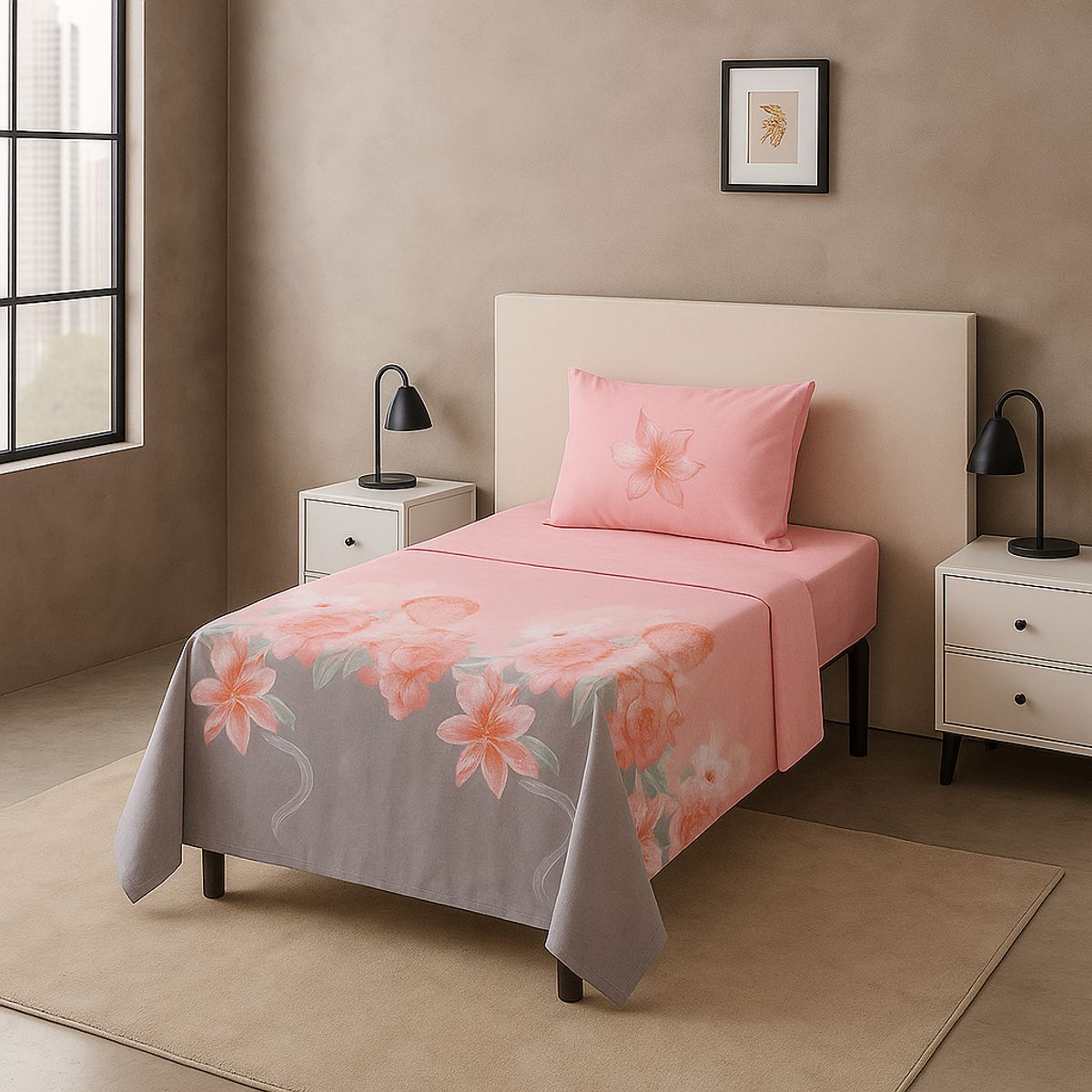 ARMONIA - Sábanas 1½ plazas 144 hilos 766 clásicas para dormitorio 7EF