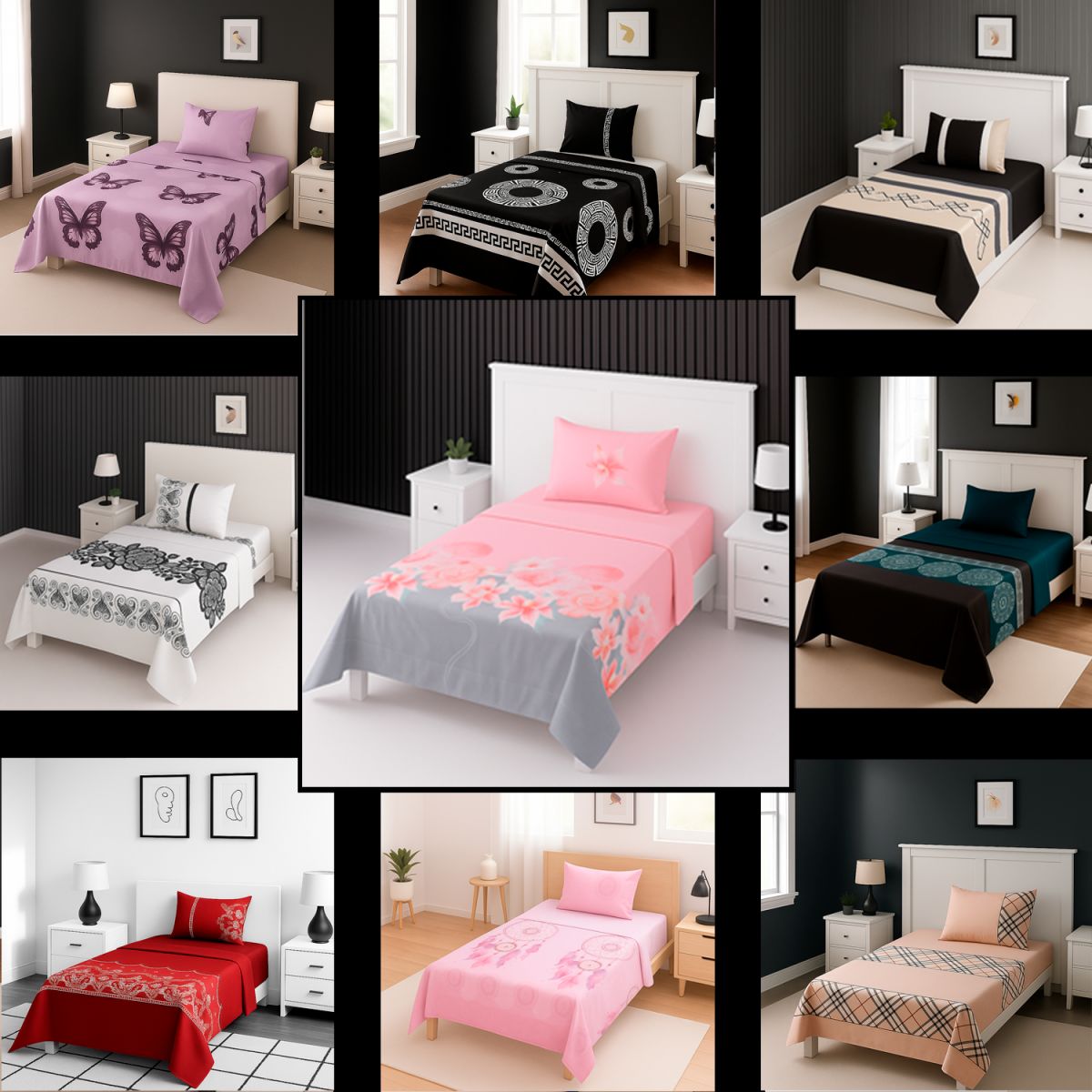 ARMONIA - Sábanas 1½ plazas 144 hilos 766 clásicas para dormitorio 7EF