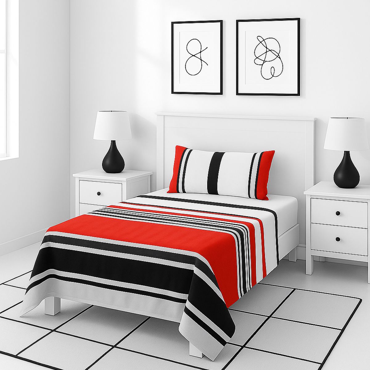 ARMONIA - Sábanas 1½ plazas 144 hilos Juego diseño 765 clásicas para hogar