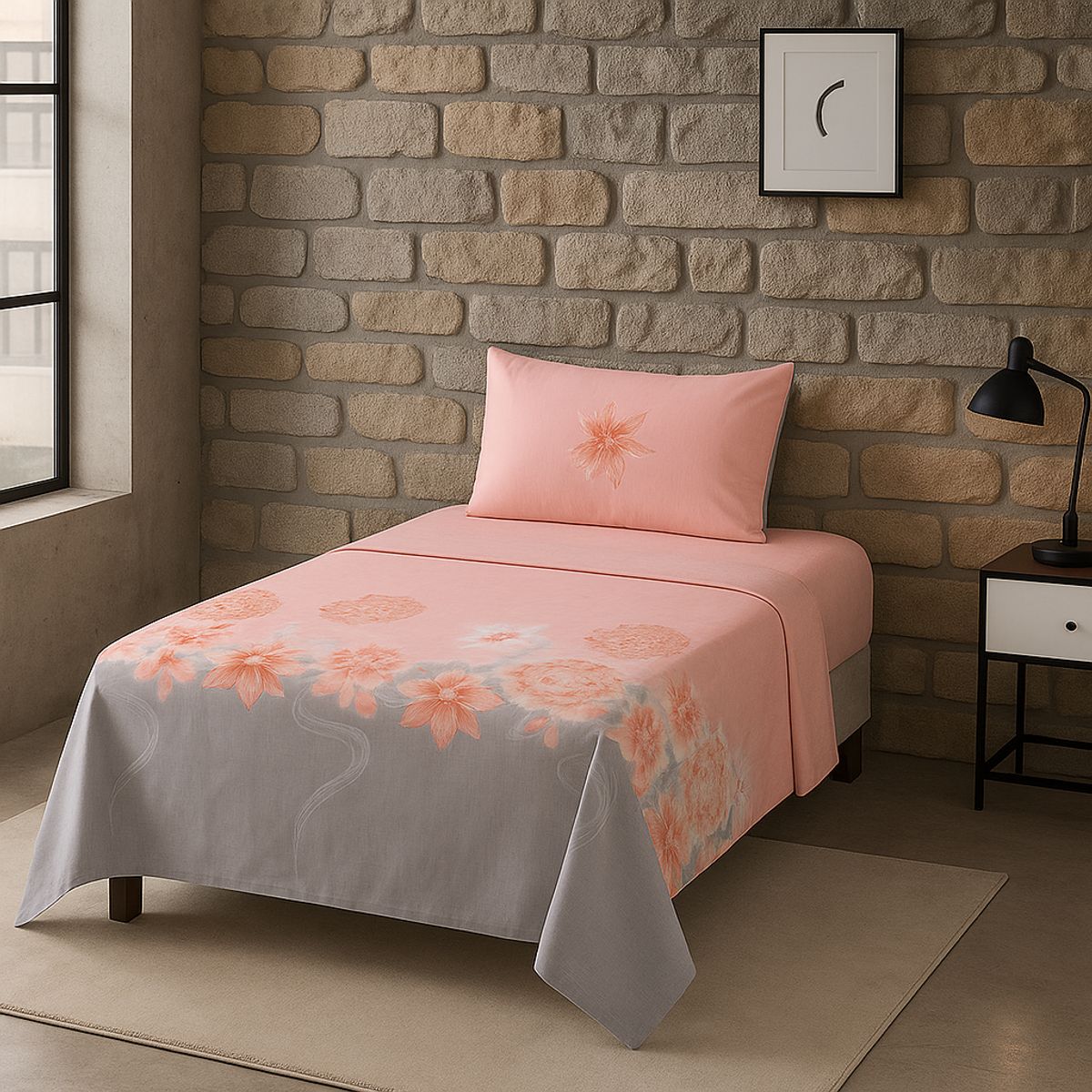 ARMONIA - Juego de sábanas 1½ 144 hilos diseño 763 básicas para hogar 7EF