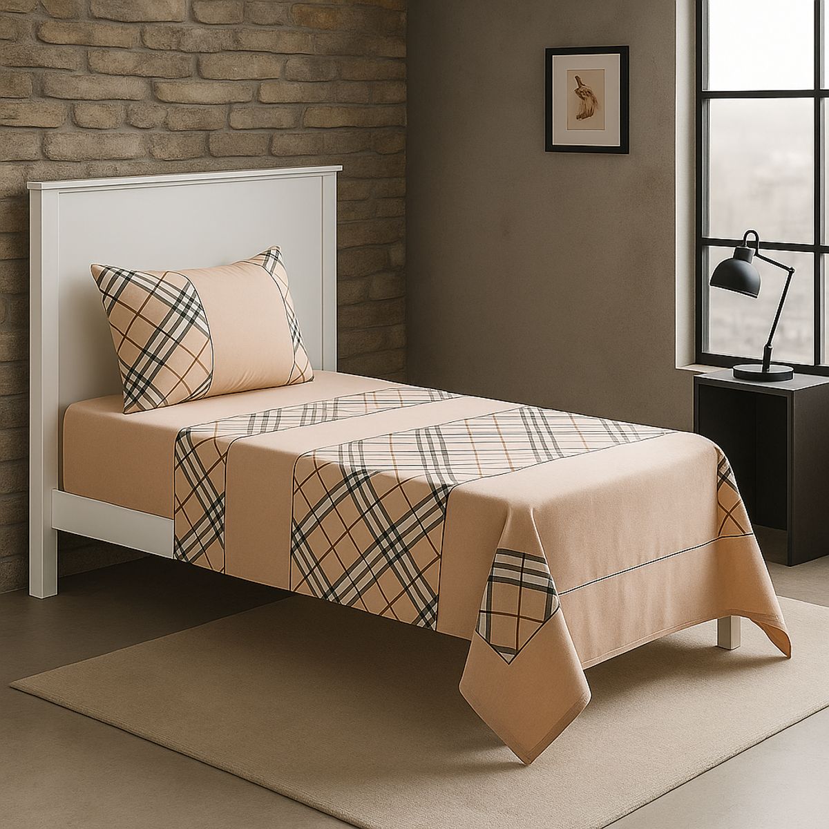 ARMONIA - Set de sábanas 1½ 144 hilos diseño 776 classic para dormitorio 7EF