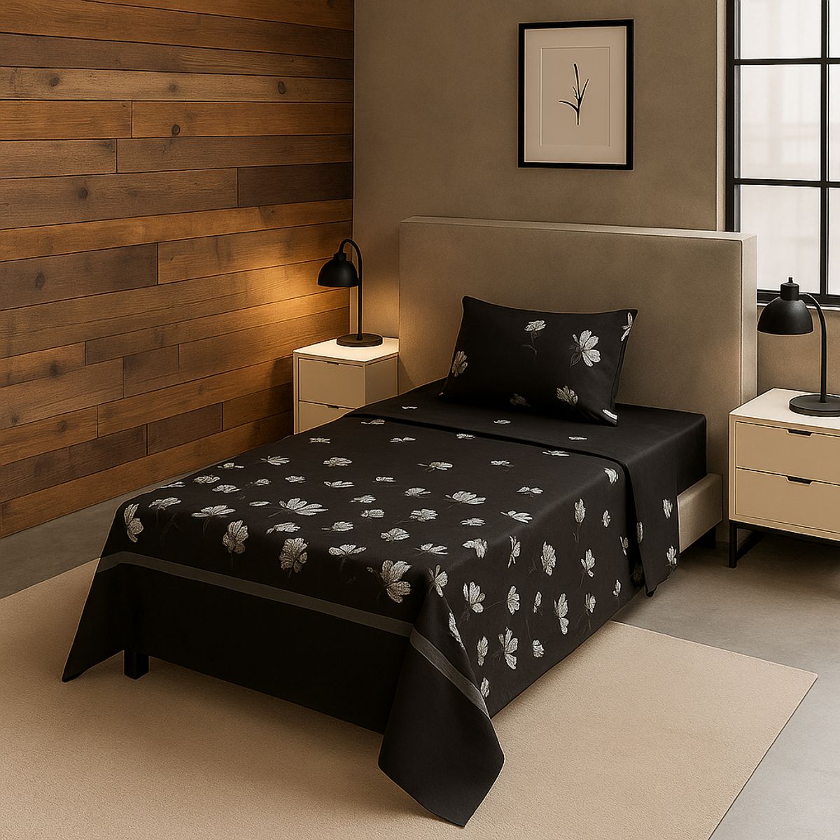 ARMONIA - Sábanas 1½ plazas 144 hilos diseño 773 clásicas para hogar