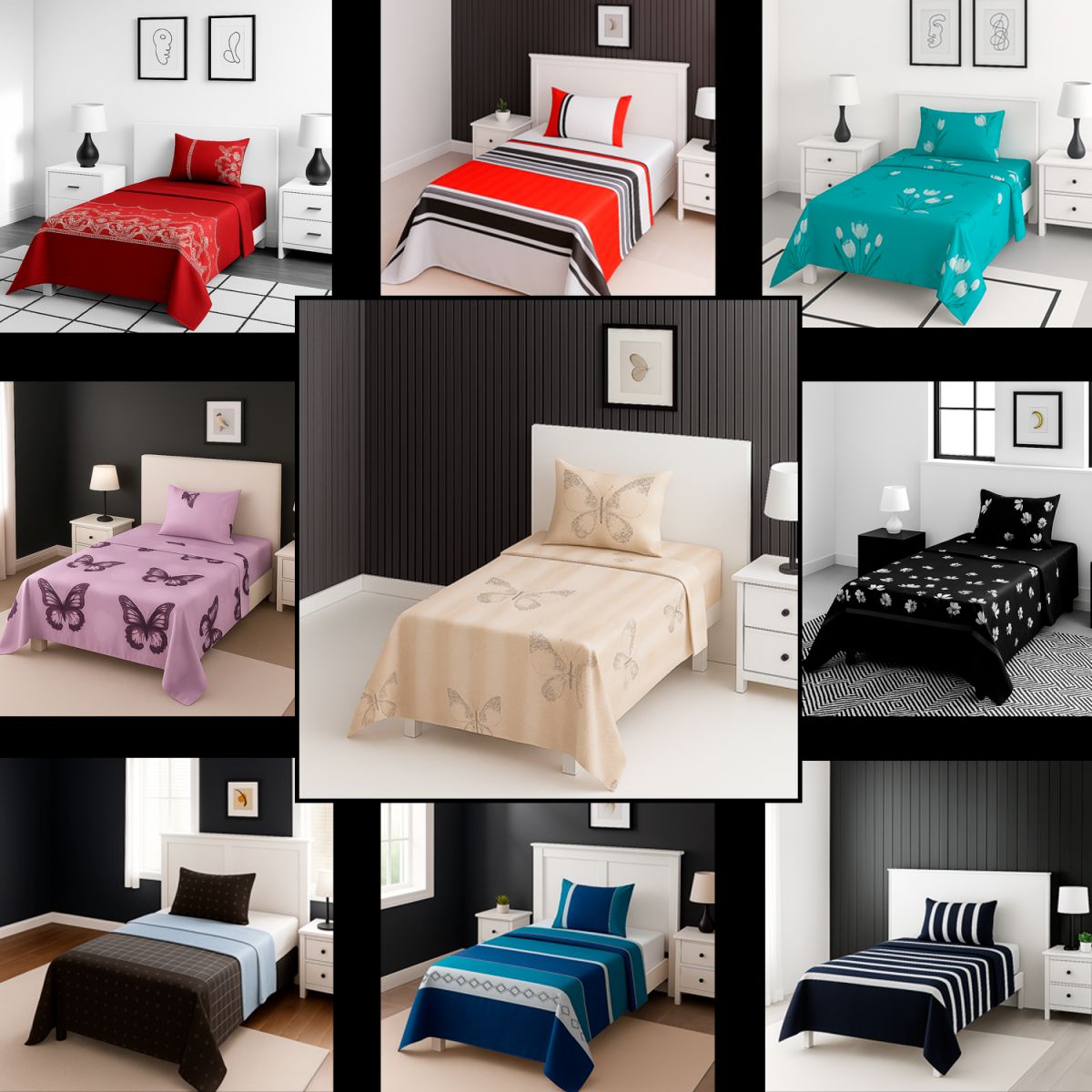 ARMONIA - Set de sábanas 1½ 144 hilos Juego estilo 775 classic ropa de cama