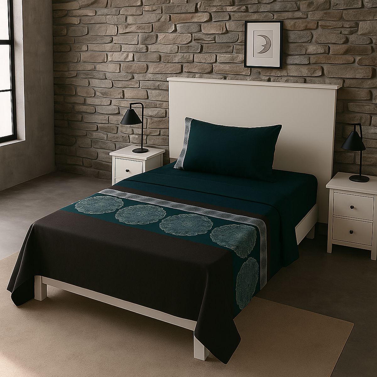 ARMONIA - Juego de sábanas 1½ 144 hilos 15 hilos diseño 777 básicas 7EF