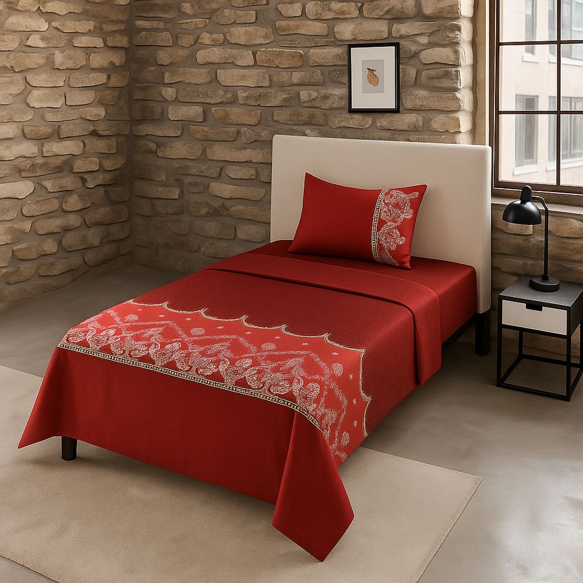 ARMONIA - Sábanas 1½ plazas 144 hilos Juego edición 772 clásicas ropa de cama 7EF