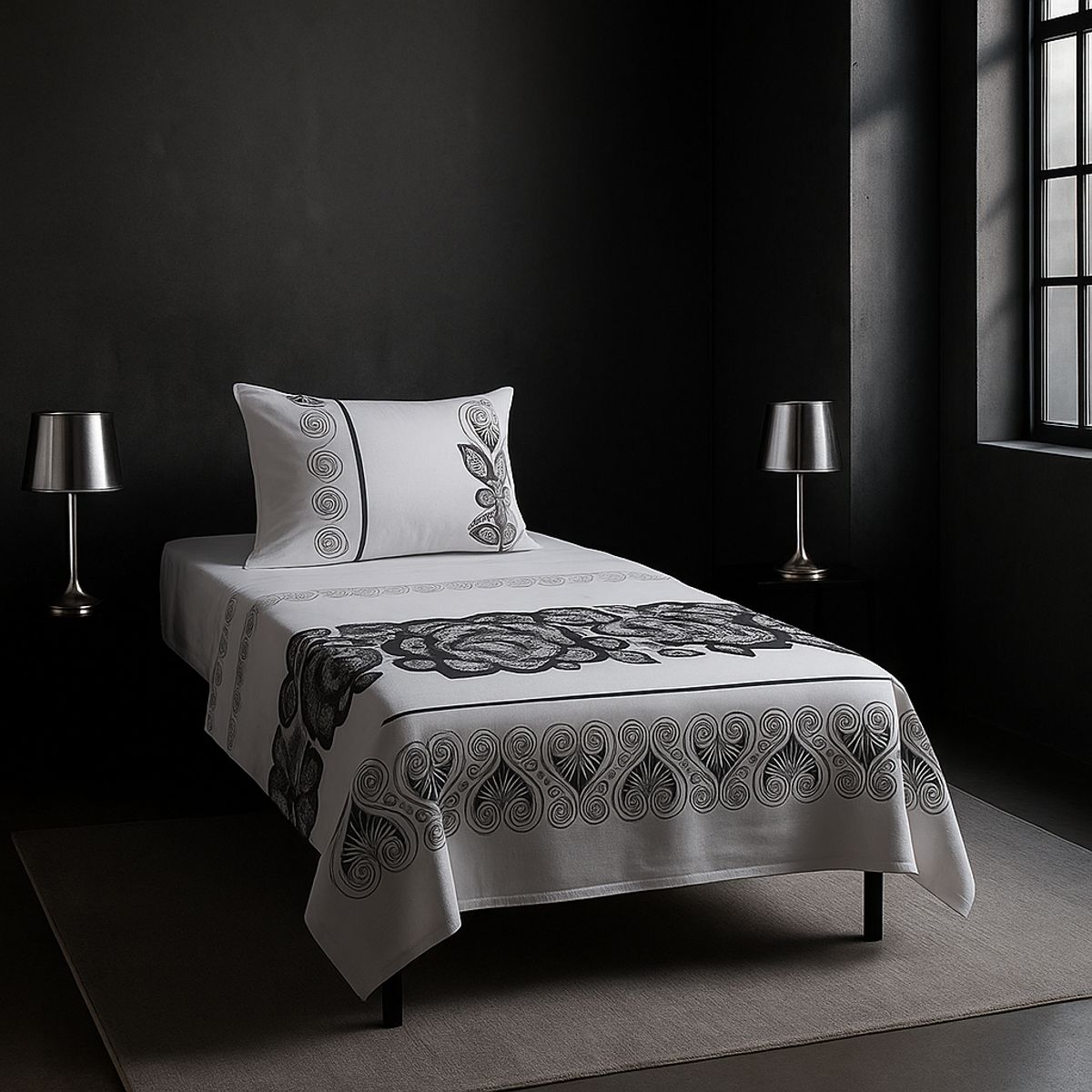 ARMONIA - Sábanas 1½ plazas 144 hilos Juego diseño 765 clásicas para hogar