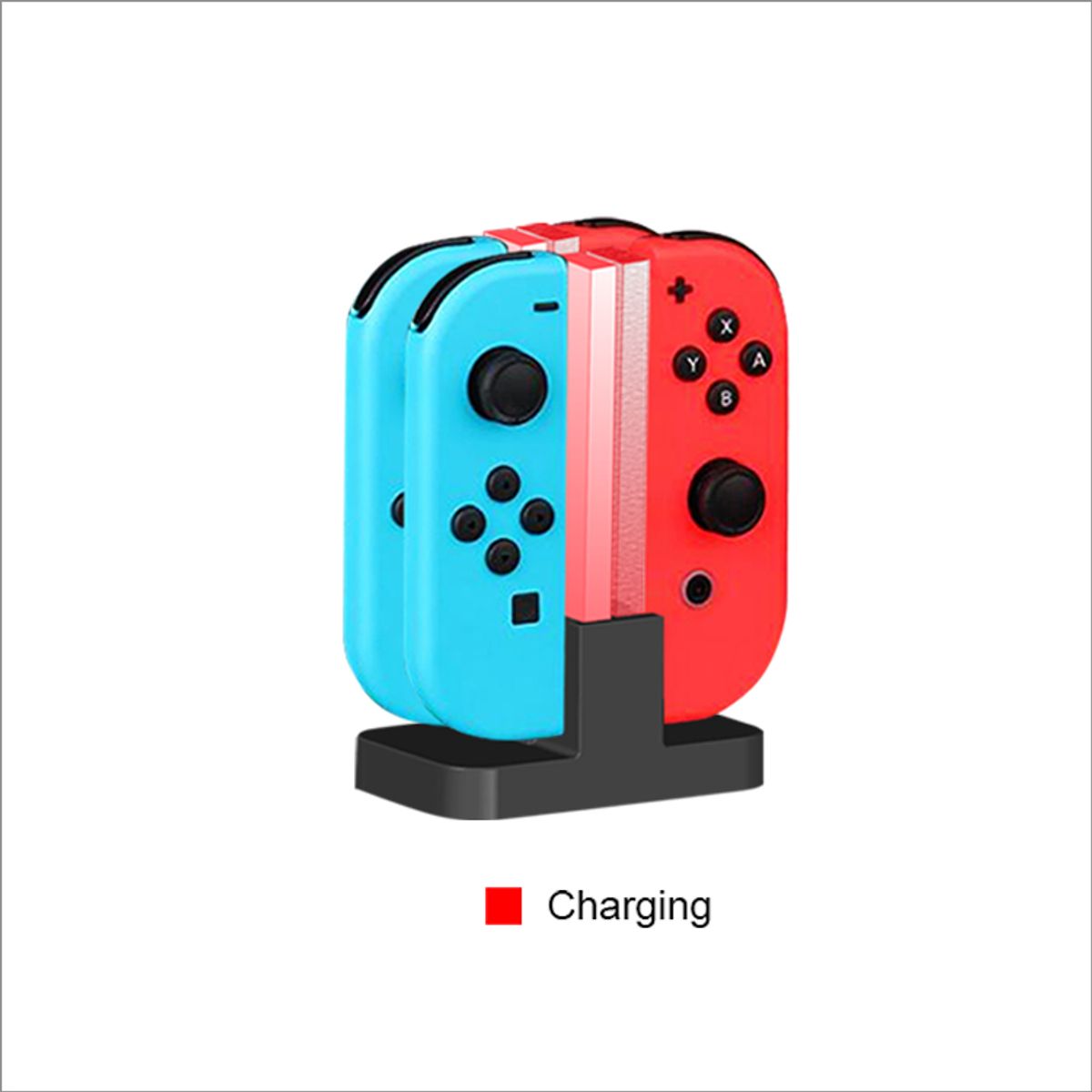 DOBE - DOBE Cargador  para 4 Mandos SWITCH  Luz LED  TipoC  Carga Rápida y Segura