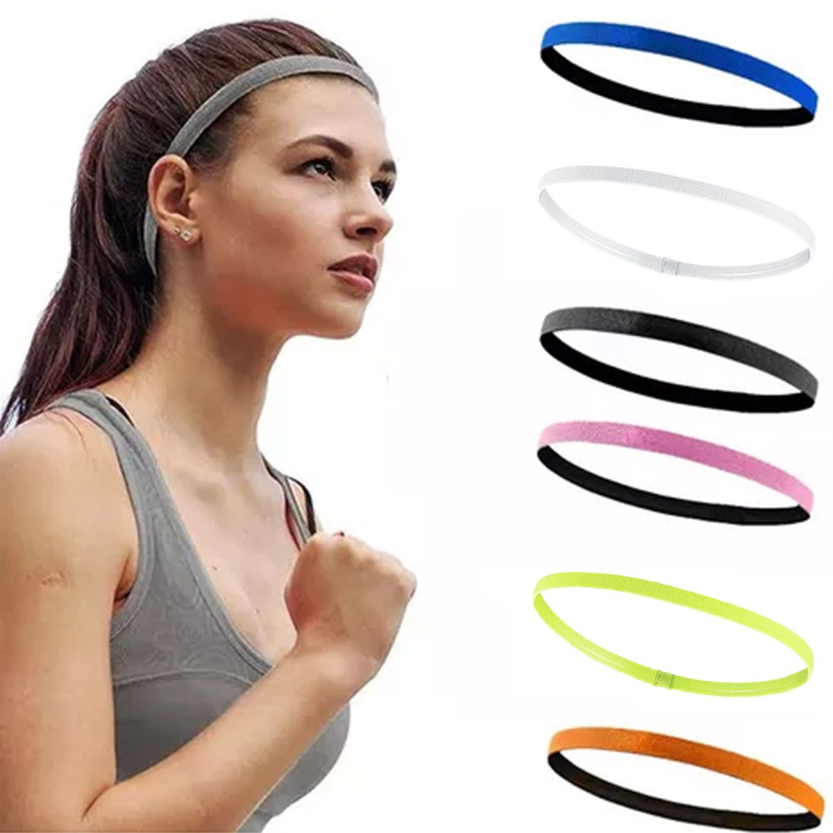 KINDA NICE - 6 Piezas Antideslizante Transpirable Elástico Headband