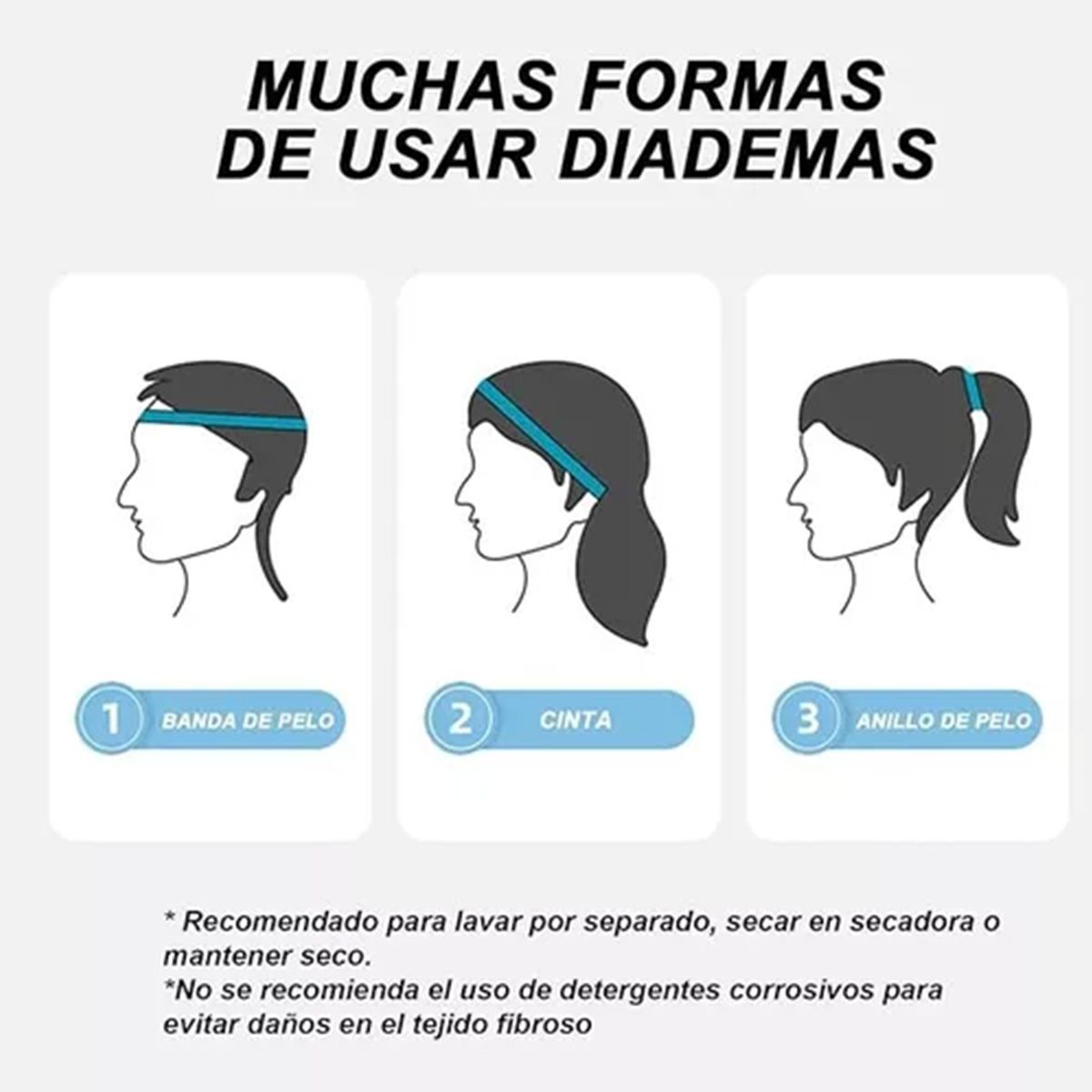 KINDA NICE - 6 Piezas Antideslizante Transpirable Elástico Headband
