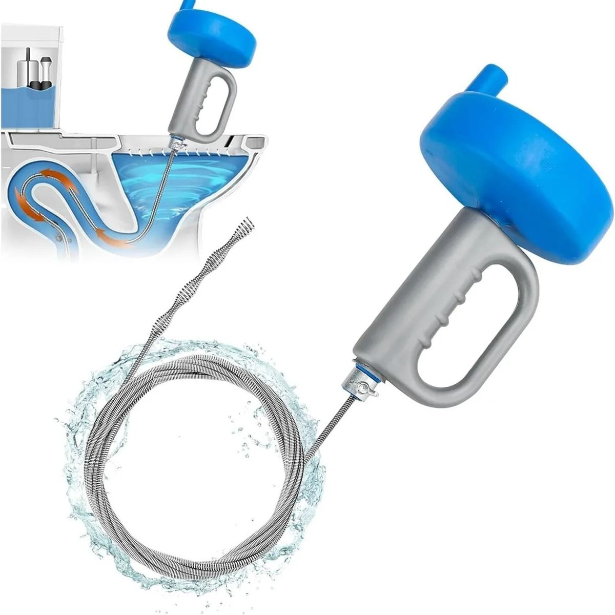 GENERICO - Destapador Cañería Laucha Sonda Sopapo 10 Metros Con Guantes