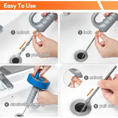 GENERICO - Destapador Cañería Laucha Sonda Sopapo 10 Metros Con Guantes