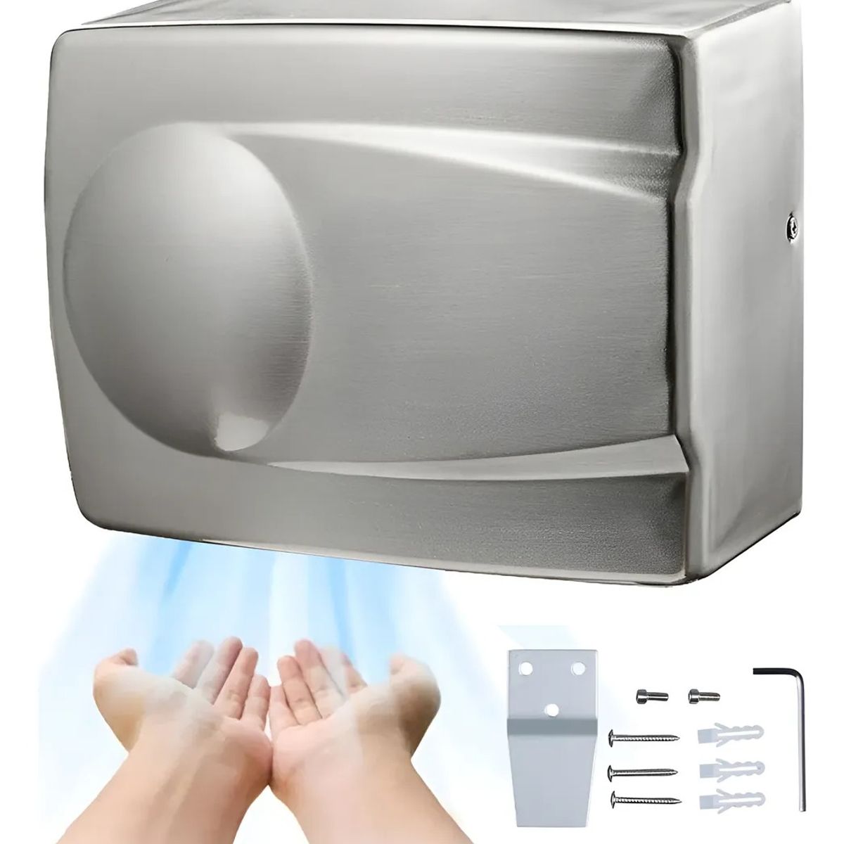 GENERICO - Secador Manos Eléctrico Automático Acero Inoxidable