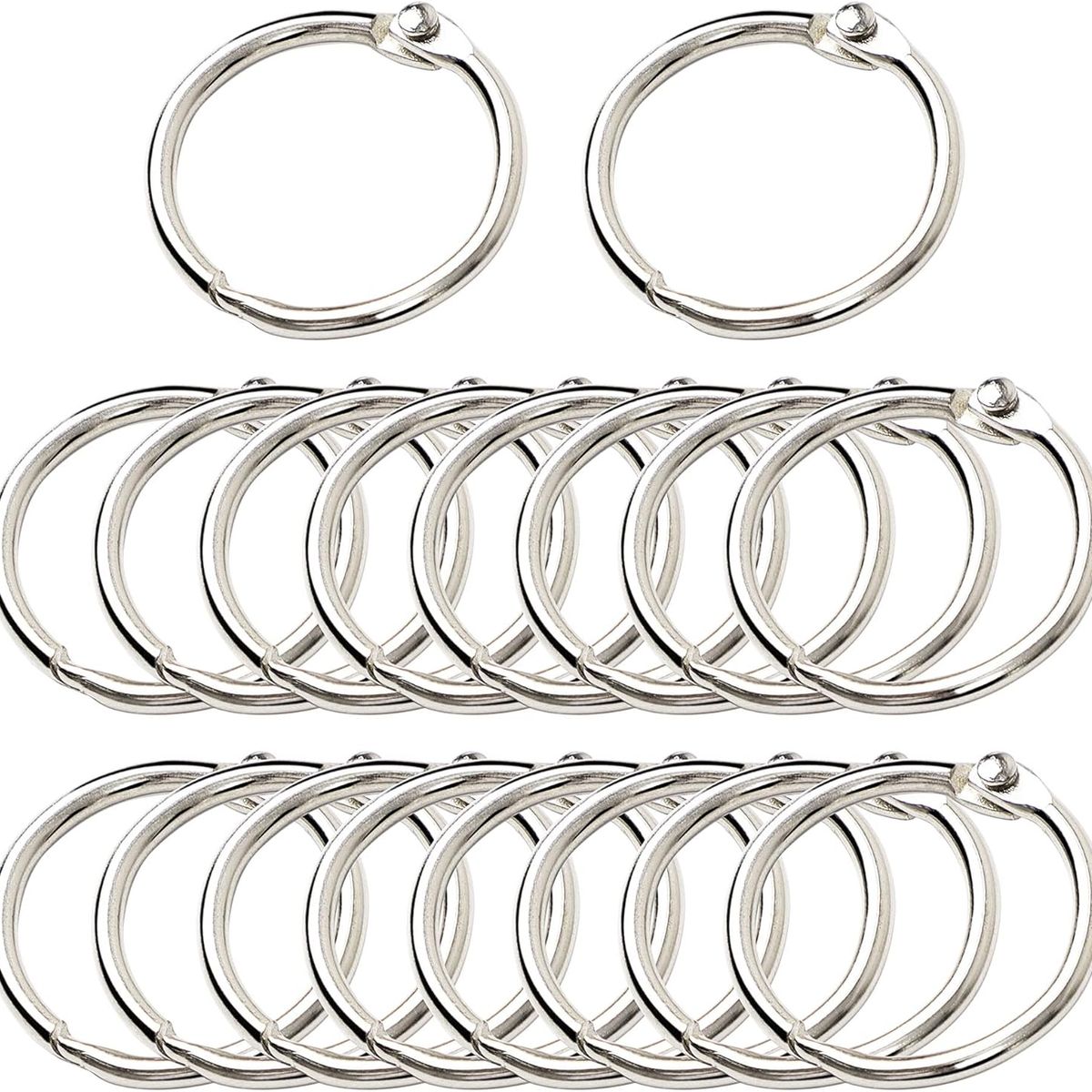 KUANGYE - Llavero Argolla Con Broche 100 Unidades 25 Mm - Plateado