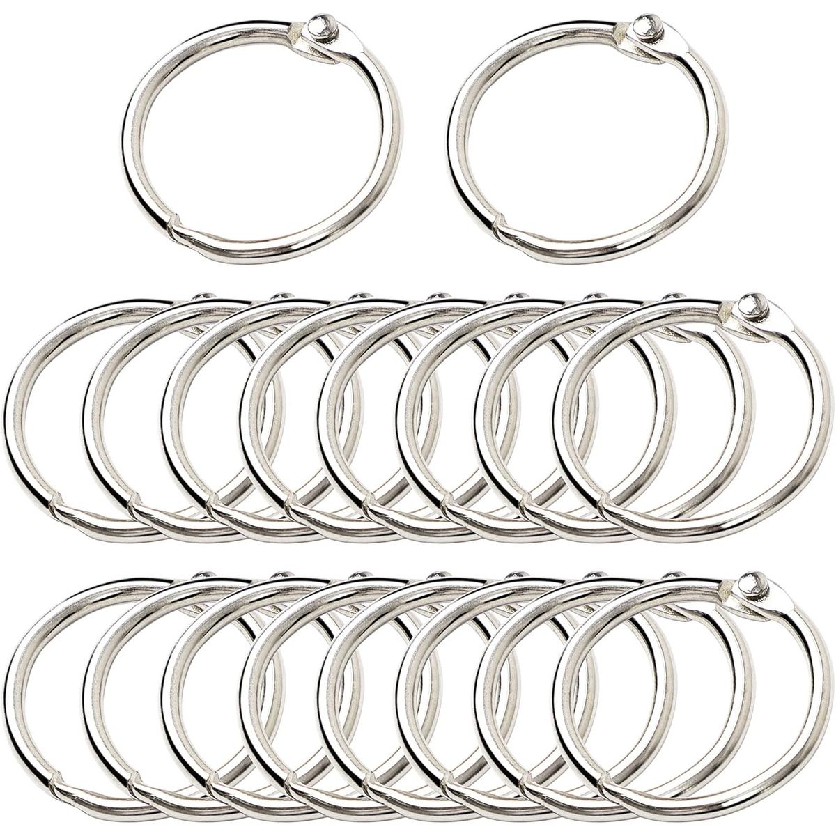 KUANGYE - Llavero Argolla Con Broche 100 Unidades 25 Mm - Plateado