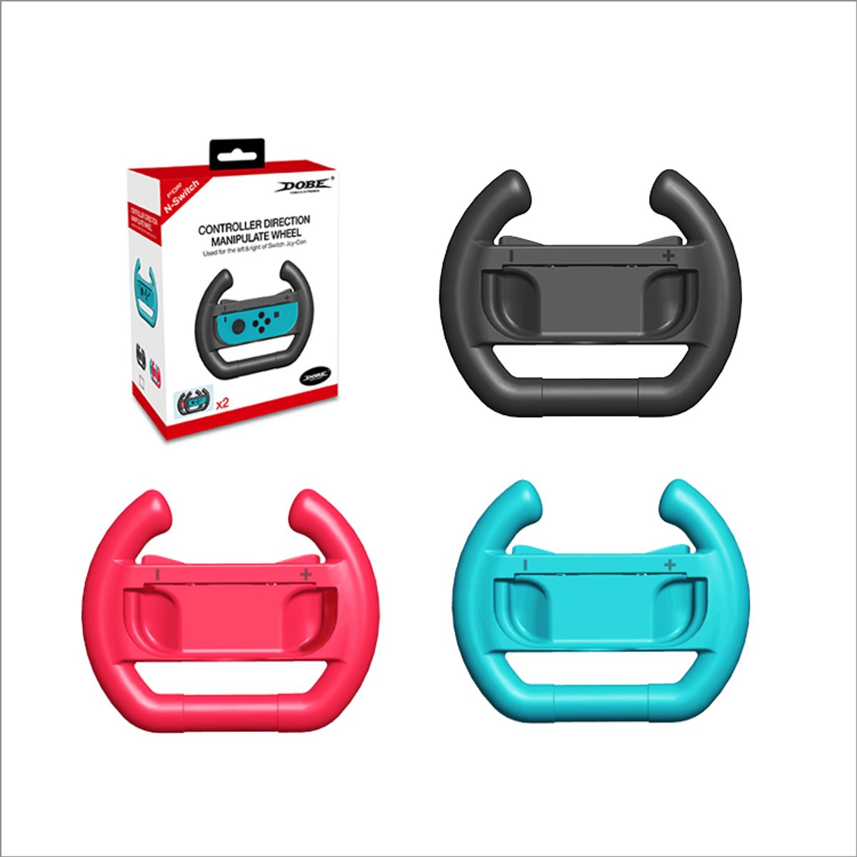 DOBE - DOBE Volantes  para Mandos Switch (2 Unidades)  Control Preciso, Múltiples Colores  ¡Mejora tu Carrera!