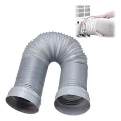 KUANGYE - Tubo O Manga Aire Acondicionado PVC Portátil Universal 13cmx150cm flexible C alambre Gris