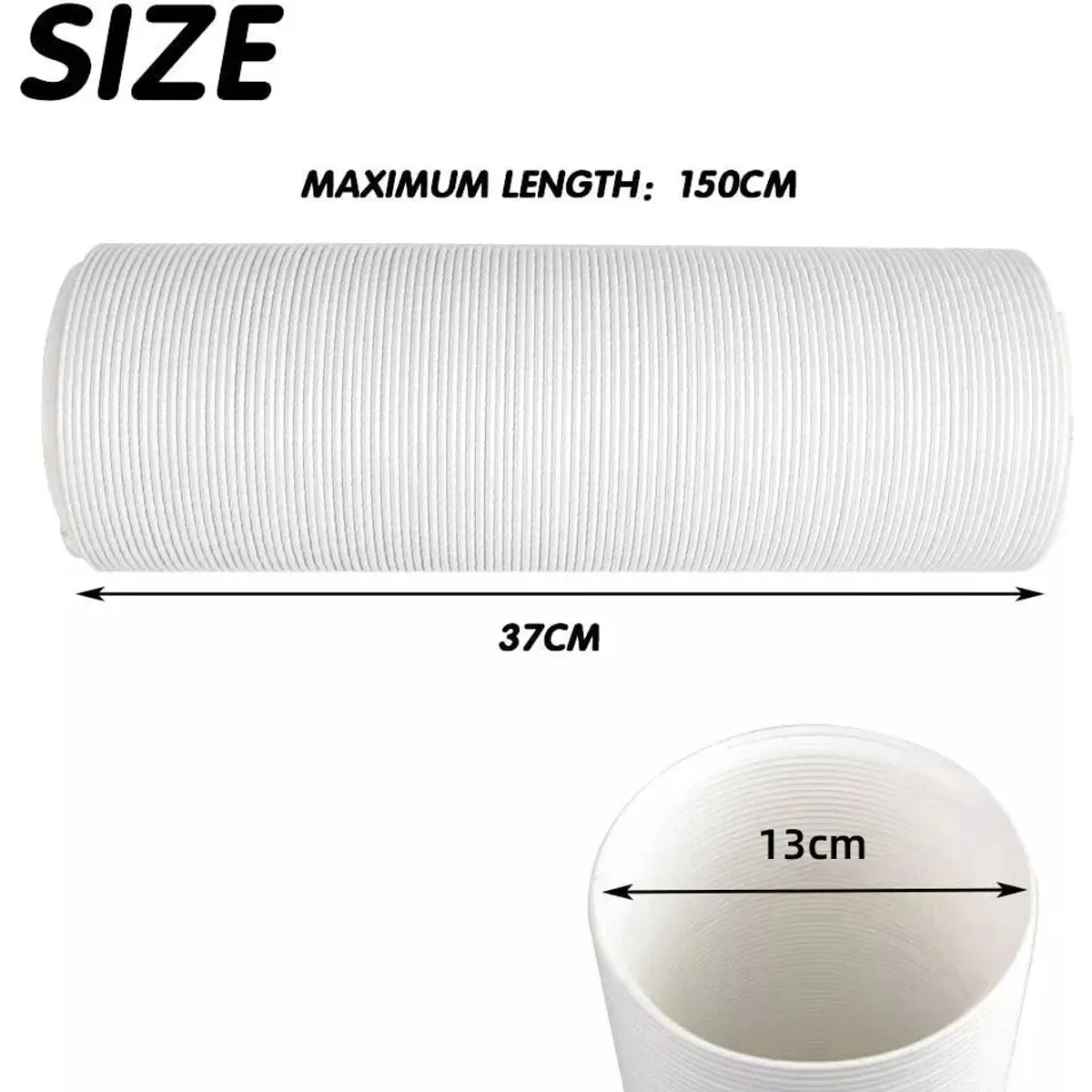 KUANGYE - Tubo O Manga Aire Acondicionado PVC Portátil Universal 13cmx150cm flexible C alambre  Gris