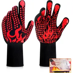 KUANGYE - Guantes Alta Temperatura Cocina Asado Parrilla Bbq Set 2