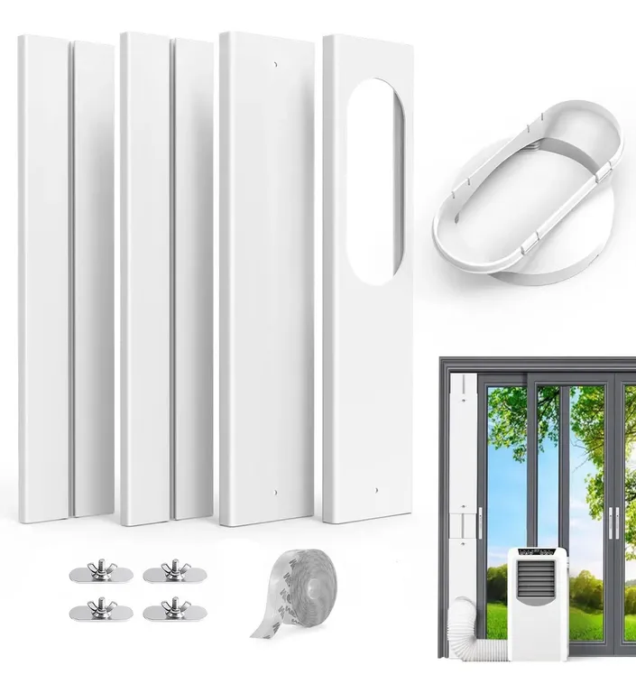 KUANGYE Kit Sello Ventilación De Ventanas Aire Acondicionado Portátil 14mt Con Adaptador Ventana 13 Y 15cm