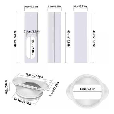Imagen 2 del producto Kit Sello Ventilación De Ventanas Aire Acondicionado Portátil 14mt Con Adaptador Ventana 13 Y 15cm