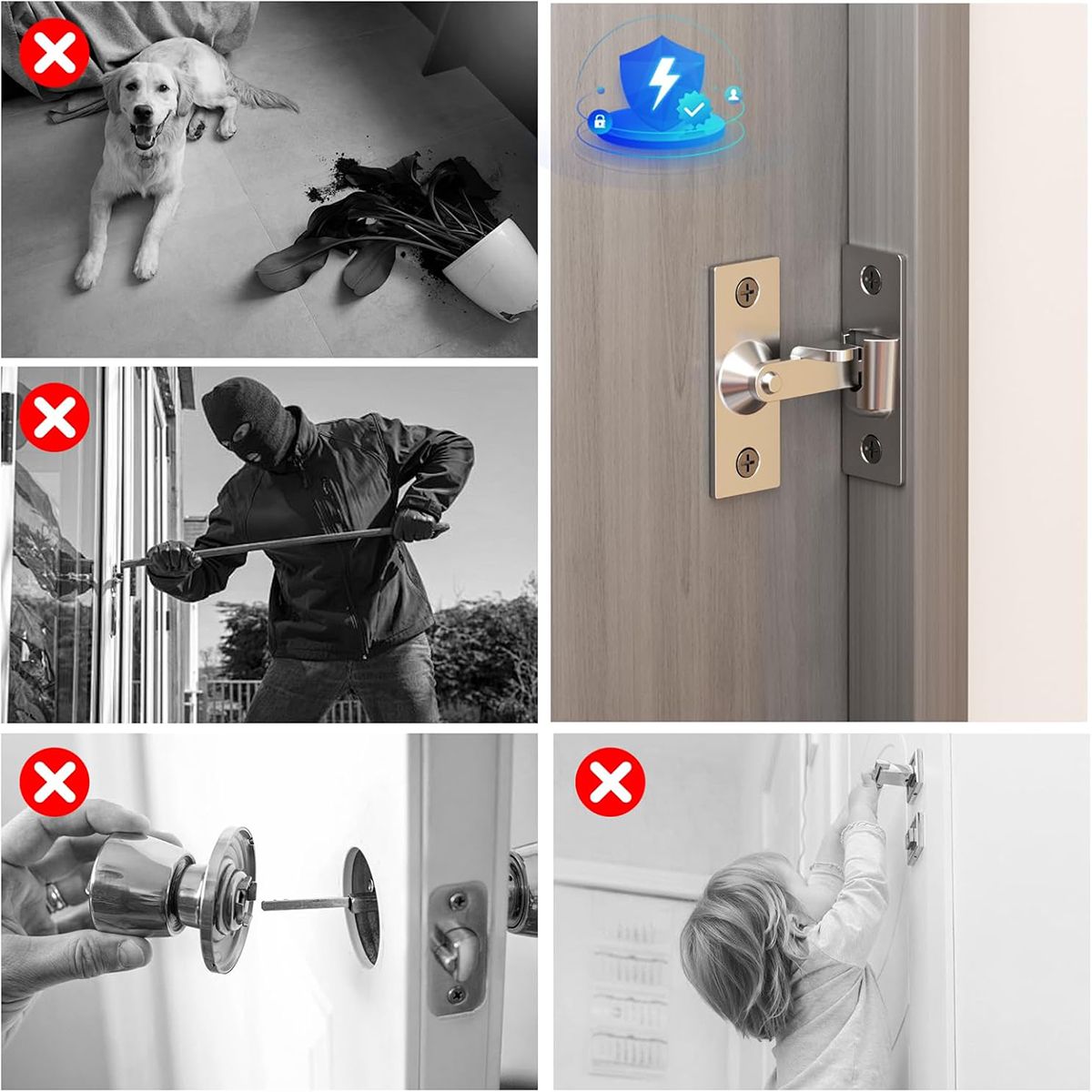 GENERICO - Pasador Cerrojo De La Puerta 90 Grados Para Puertas Armarios