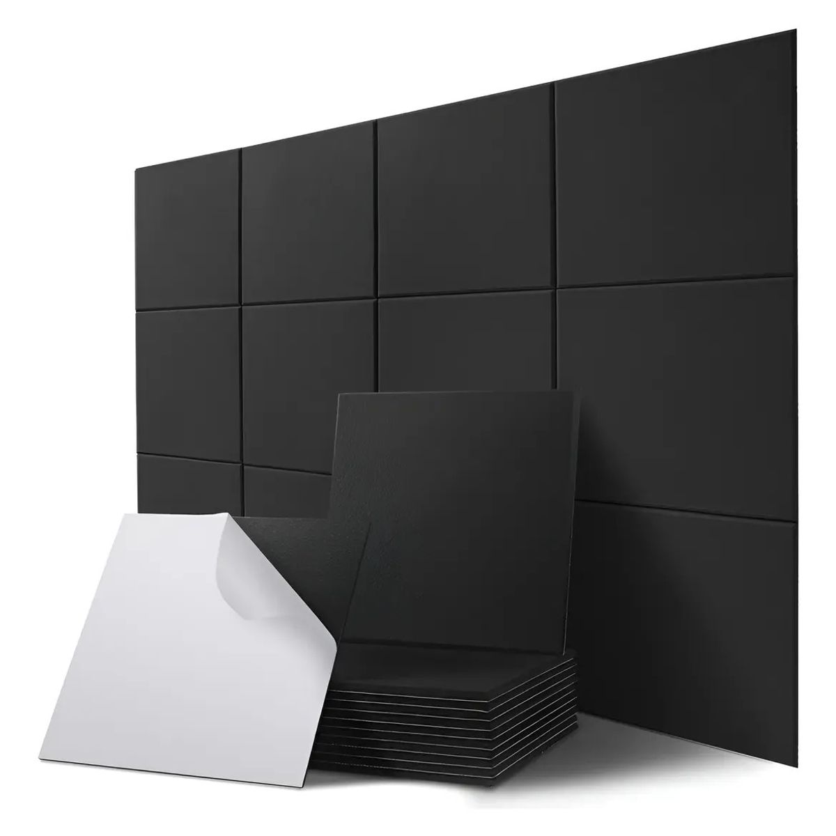 KUANGYE - Paneles Acústicos Cuadrados 30x30 Autoadhesivos 12 Piezas