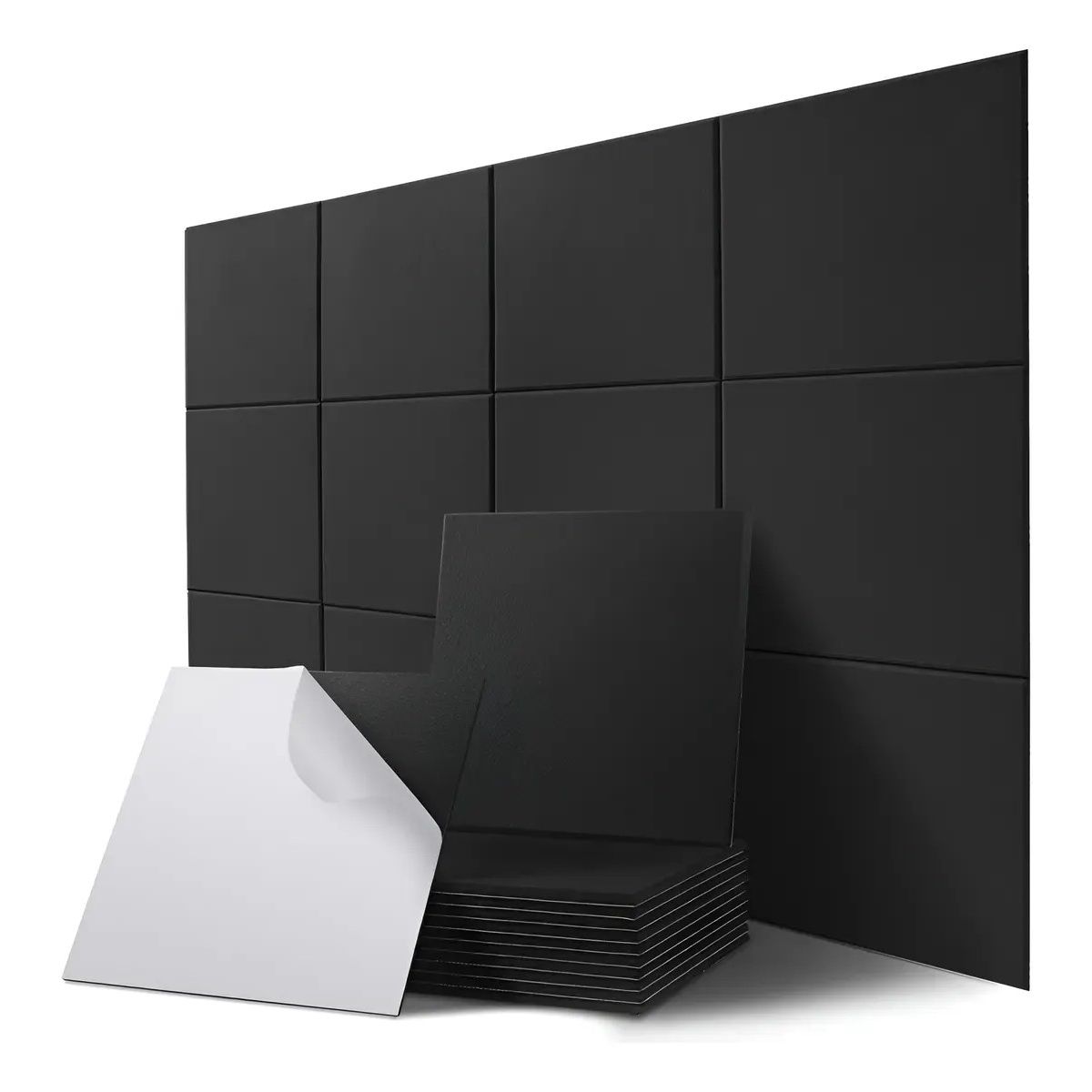 KUANGYE - Paneles Acústicos Cuadrados 30x30 Autoadhesivos 12 Piezas