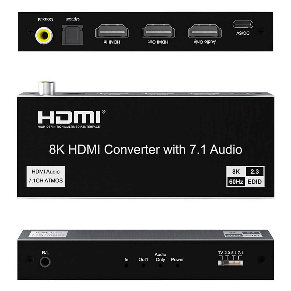 RENVMEXY - Separador Audio HDMI 8K 60Hz con Óptica y Coaxial