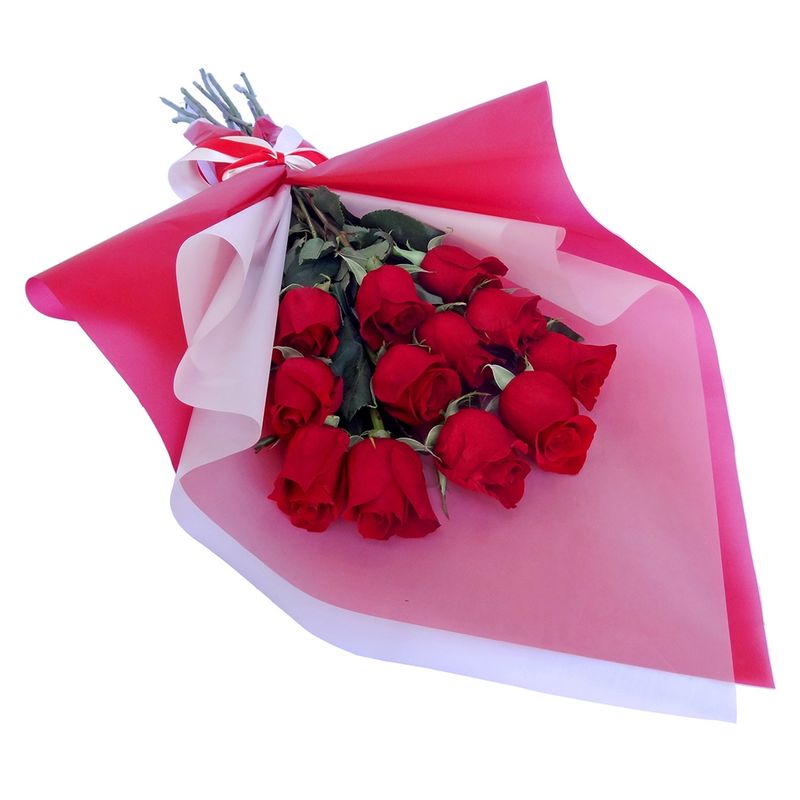 REGALAR FLORES - Ramo 12 Rosas Rojas Regalar Flores
