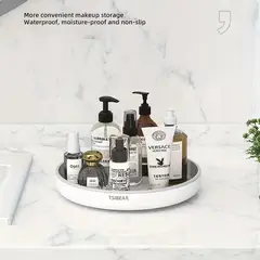 GENERICO - Estante Giratorio 360° 2 en 1 - Cocina/Dormitorio-Gris-25cm