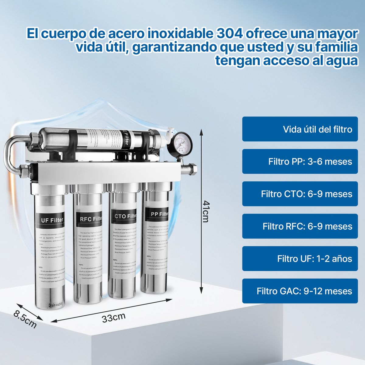 BLUEDREAMER - Osmosis Inversa 5 Etapas,Sistema de Osmosis Inversa,Filtro Osmosis Inversa
