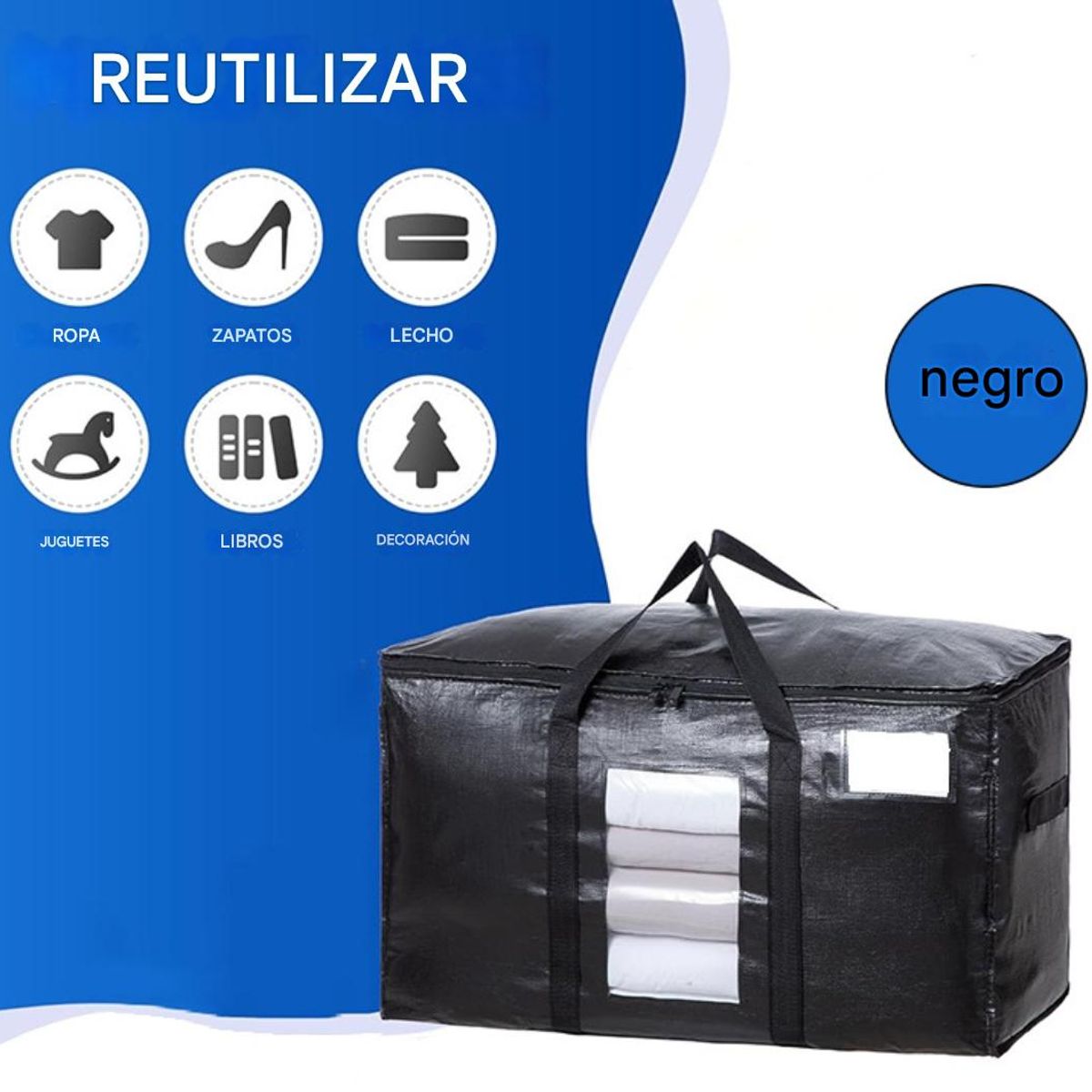 ATURE - Pack4 Bolsas De Mudanza Y Almacenamiento Extra Grande 100lts