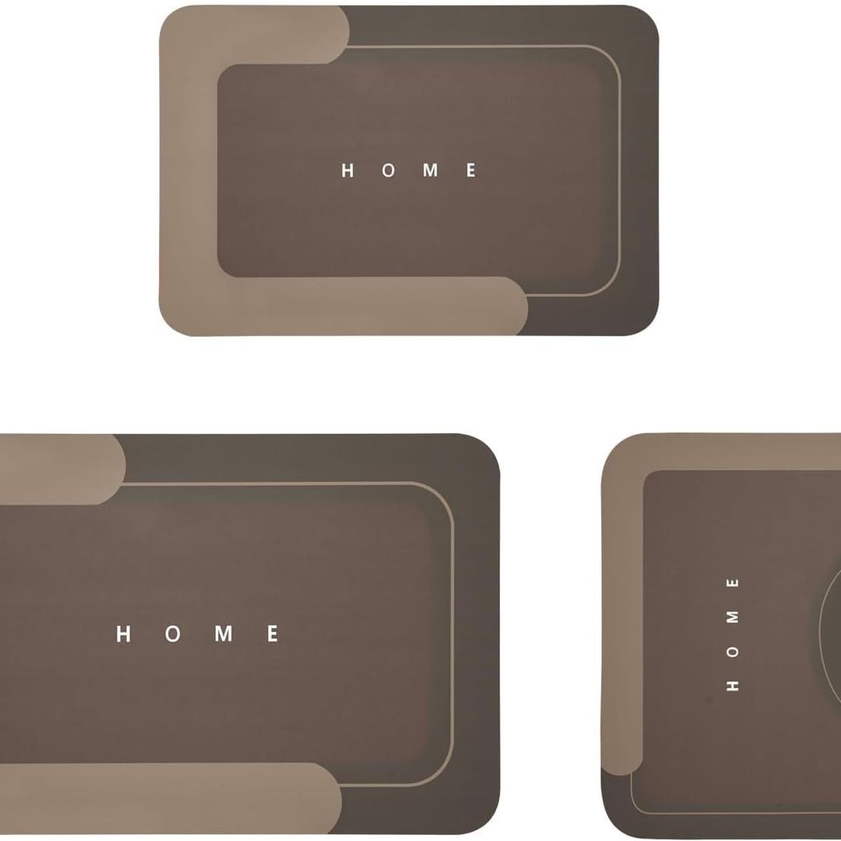 BLUEDREAMER - alfombra Juego de 3 tapetes de baño de goma antideslizantes de secado rápido