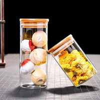 Set 6 Frascos Contenedores Repostero Vidrio Con Tapa Bambu