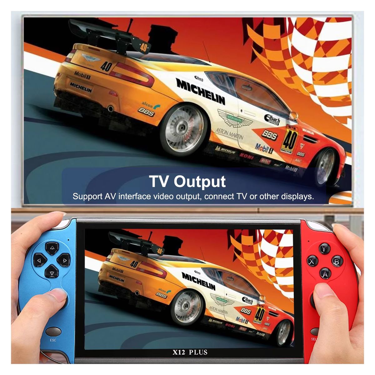 CORRERREY - Consola de videojuegos Retro X12 Plus pantalla HD pulgadas de 71